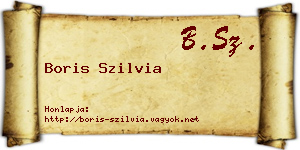 Boris Szilvia névjegykártya