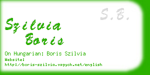 szilvia boris business card